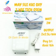 Máy Sủi Khí Oxy 2 Vòi Tích Điện Jebo 9950 cho hồ cá